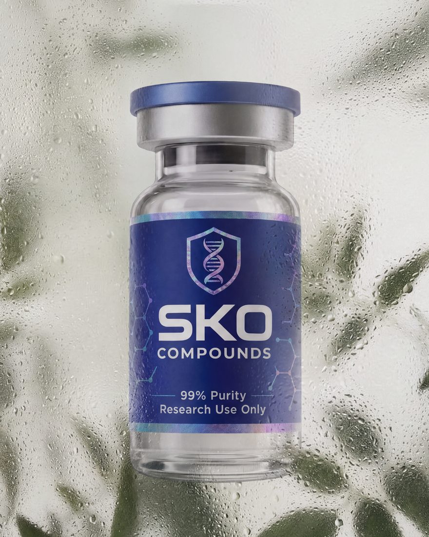 SKO Compounds vial behind fogged glass